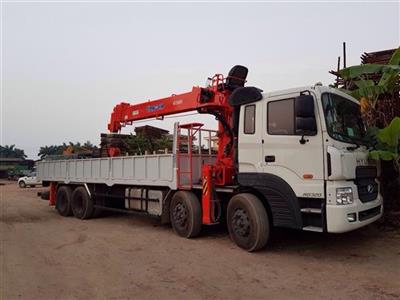 Xe tải 4 chân Hyundai gắn cẩu 10 tấn Kanglim